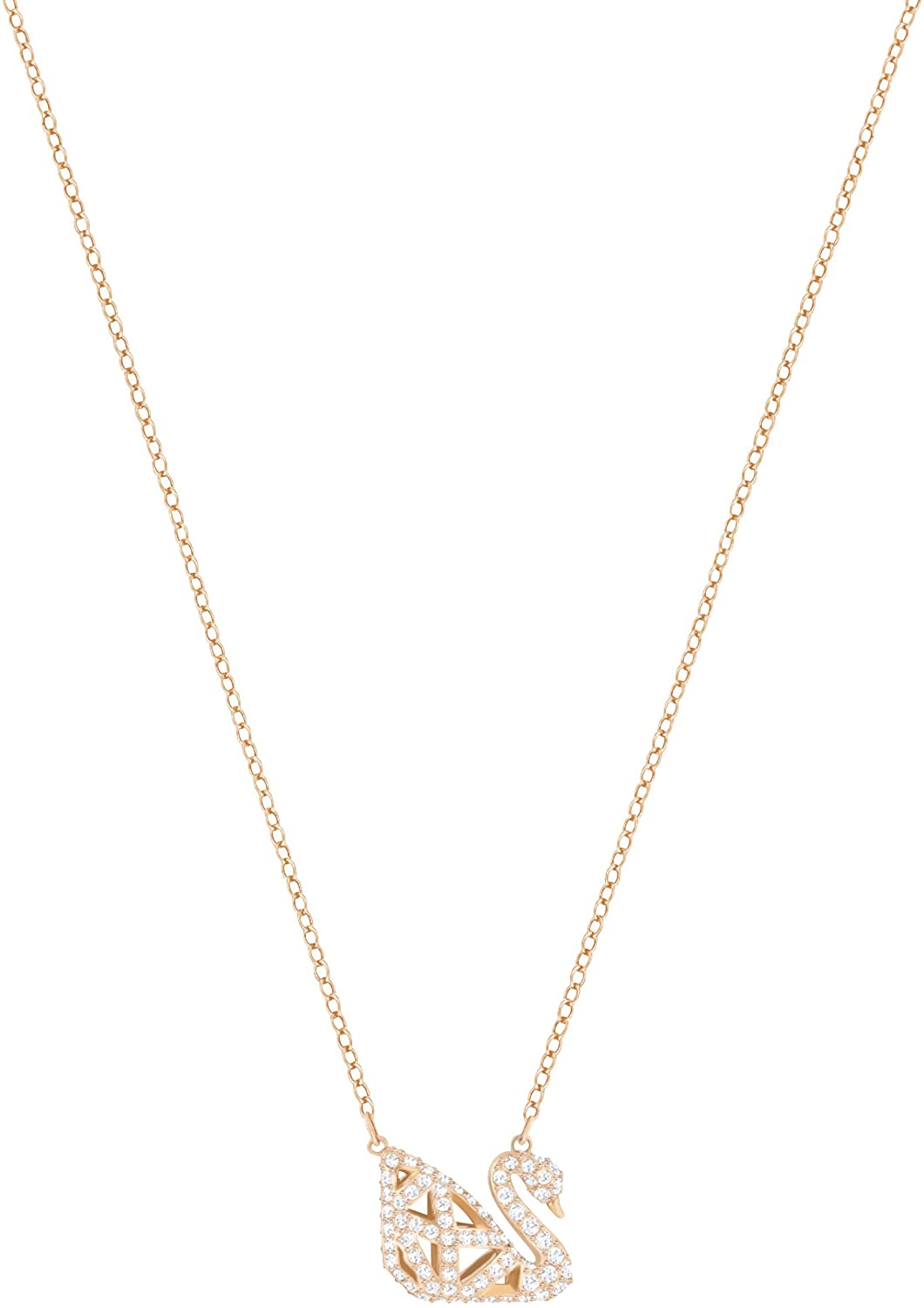 SWAROVSKI Women's Iconic Swan Jewelry Collection, Rose Gold Tone Finish, Black Crystals - JOY2ESpree
