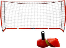 
                        
                          Muat gambar ke penampil Galeri, Pinty 12x6ft Soccer Goal, Knotless Kids' Soccer Net with 12pcs Soccer Cones Set in Multi Colors, Easy Setup Steel Poles and Portable Design - JOY2ESpree
                        
                      