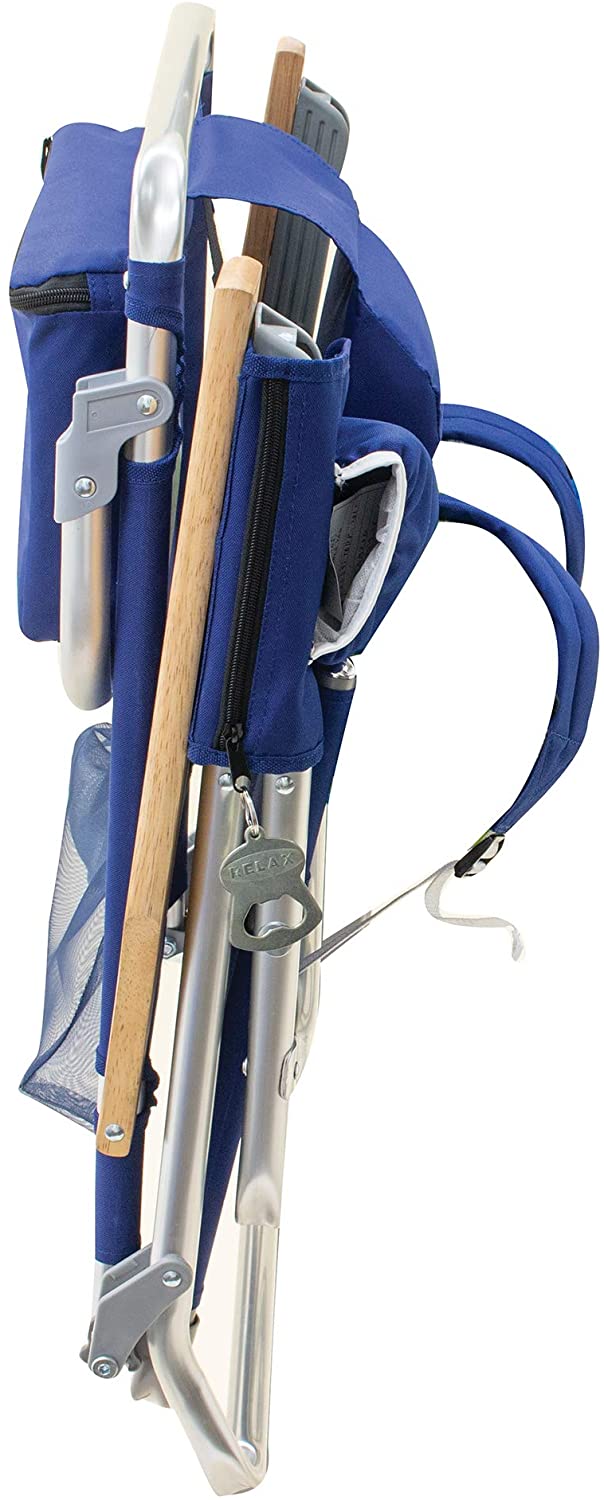 Tommy Bahama 5-Position Classic Lay Flat Folding Backpack Beach Chair