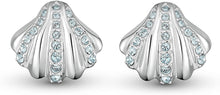 
                        
                          画像をギャラリービューアに読み込む, SWAROVSKI Women's Shell Jewelry Collection, Rhodium Finish, Aqua Blue Crystals - JOY2ESpree
                        
                      