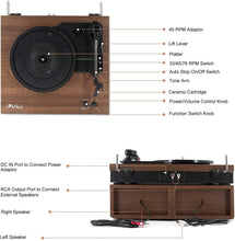 
                        
                          गैलरी व्यूवर में इमेज लोड करें, LP&amp;No.1 Retro Bluetooth Record Player with Stereo External Speakers - JOY2ESpree
                        
                      