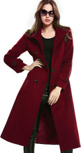 
                        
                          Load image into Gallery viewer, Escalier Women's Wool Trench Coat Winter Double-Breasted Jacket with Belts
                        
                      