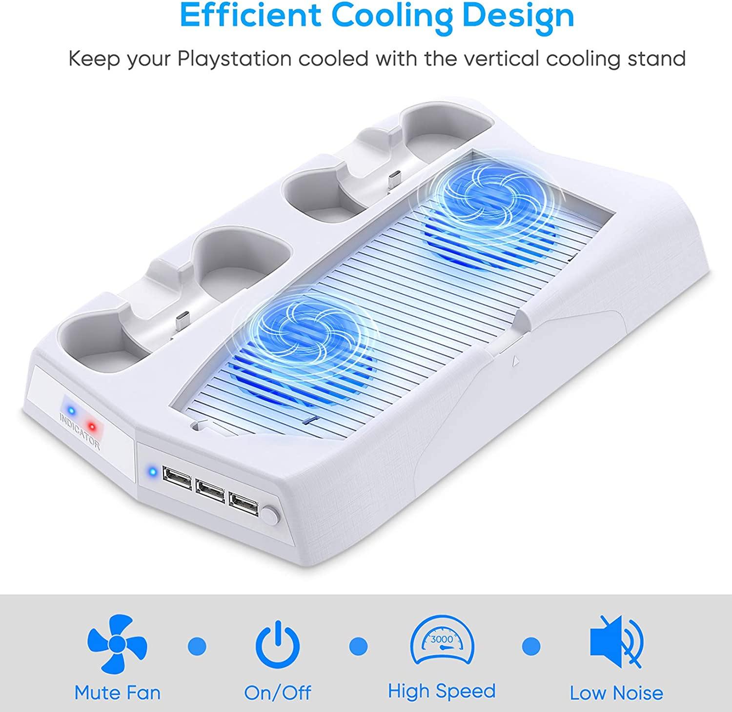 Vertical Stand with Cooling Fan for PS5 Console and Playstation 5 Digital Edition - JOY2ESpree