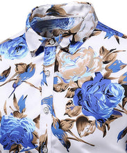 
                        
                          Load image into Gallery viewer, LEFTGU Men's Slim fit Floral Printed Beach Hawaiian Button-Down Dress Shirt
                        
                      