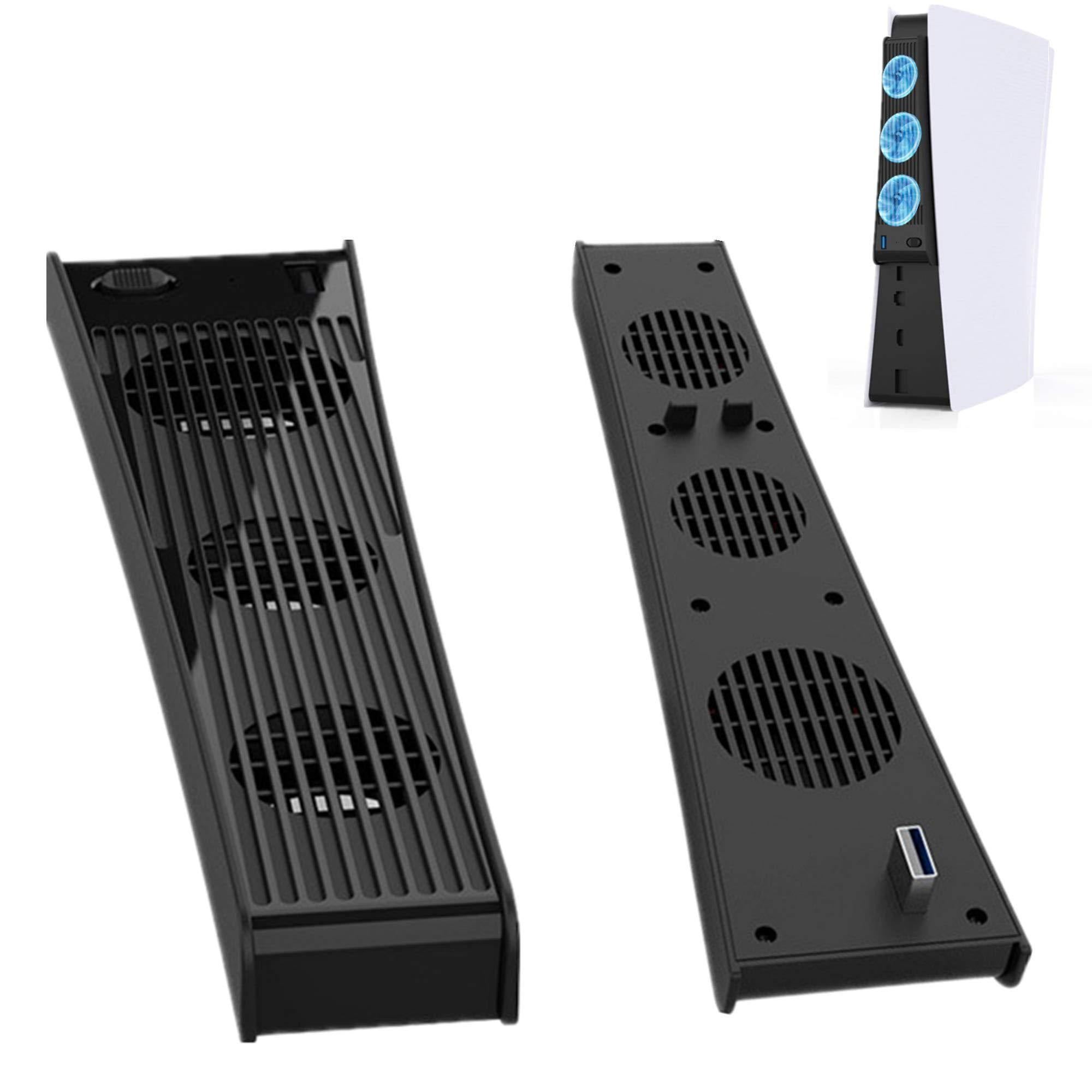 PS5 Cooling Fan, FANPL Cooling Station for Sony Playstation 5 Digital Edition & Ultra HD Console with 3 Cooling Fans and USB Port - JOY2ESpree