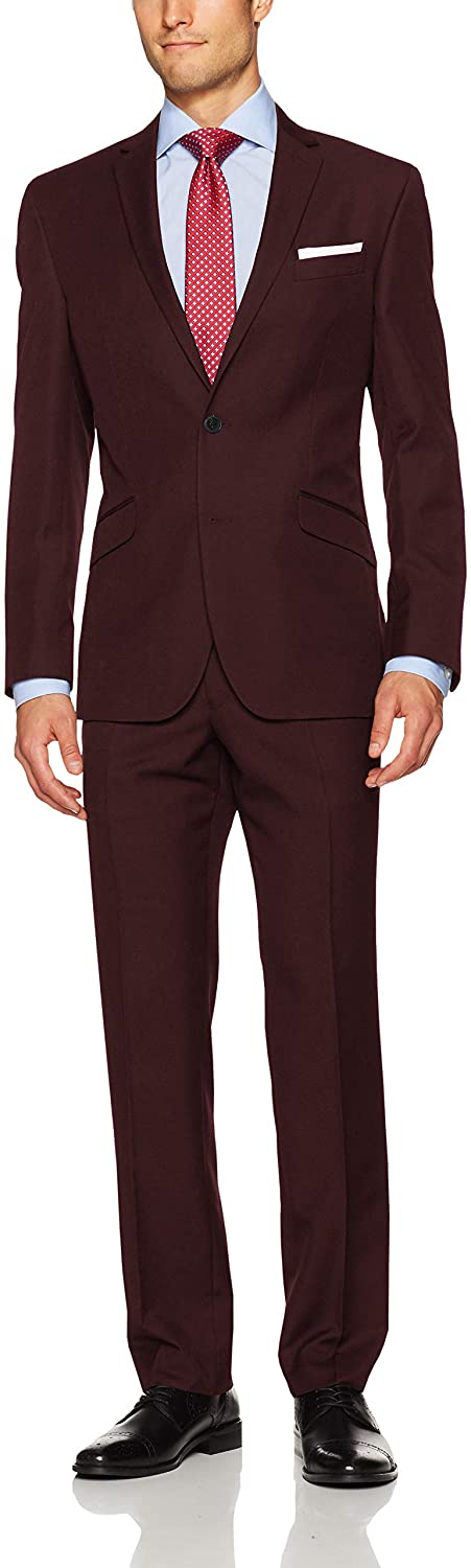 Unlisted by Kenneth Cole Men's 2 Button Slim Fit Suit with Hemmed Pant