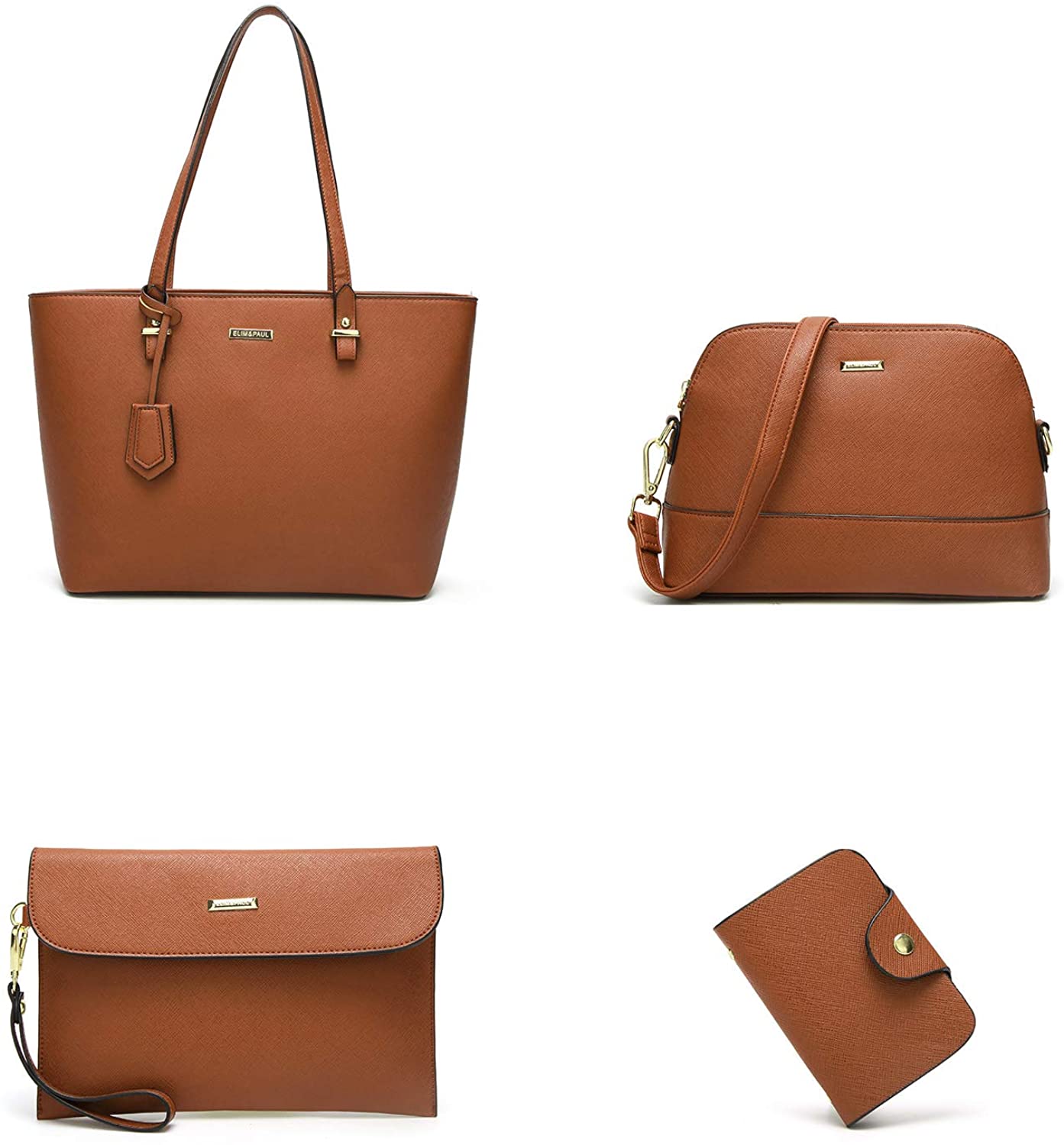 Women Fashion Handbags Wallet Tote Bag Shoulder Bag Top Handle Satchel Purse Set 4pcs