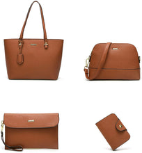 
                        
                          Load image into Gallery viewer, Women Fashion Handbags Wallet Tote Bag Shoulder Bag Top Handle Satchel Purse Set 4pcs
                        
                      
