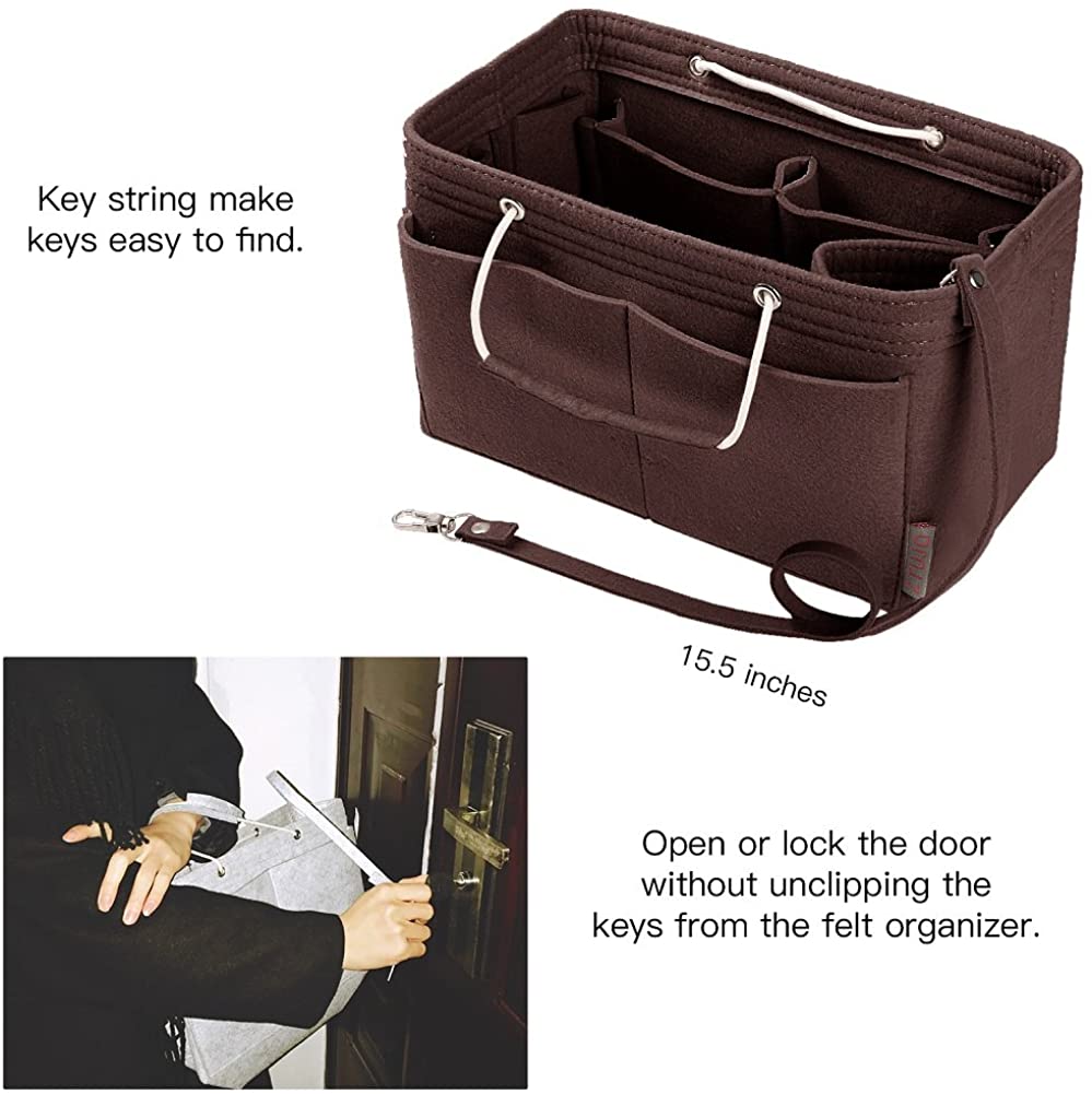 Purse Organizer, Multi-Pocket Felt Handbag Organizer, Purse Organizer Insert with Handles, Medium, Large, X-Large