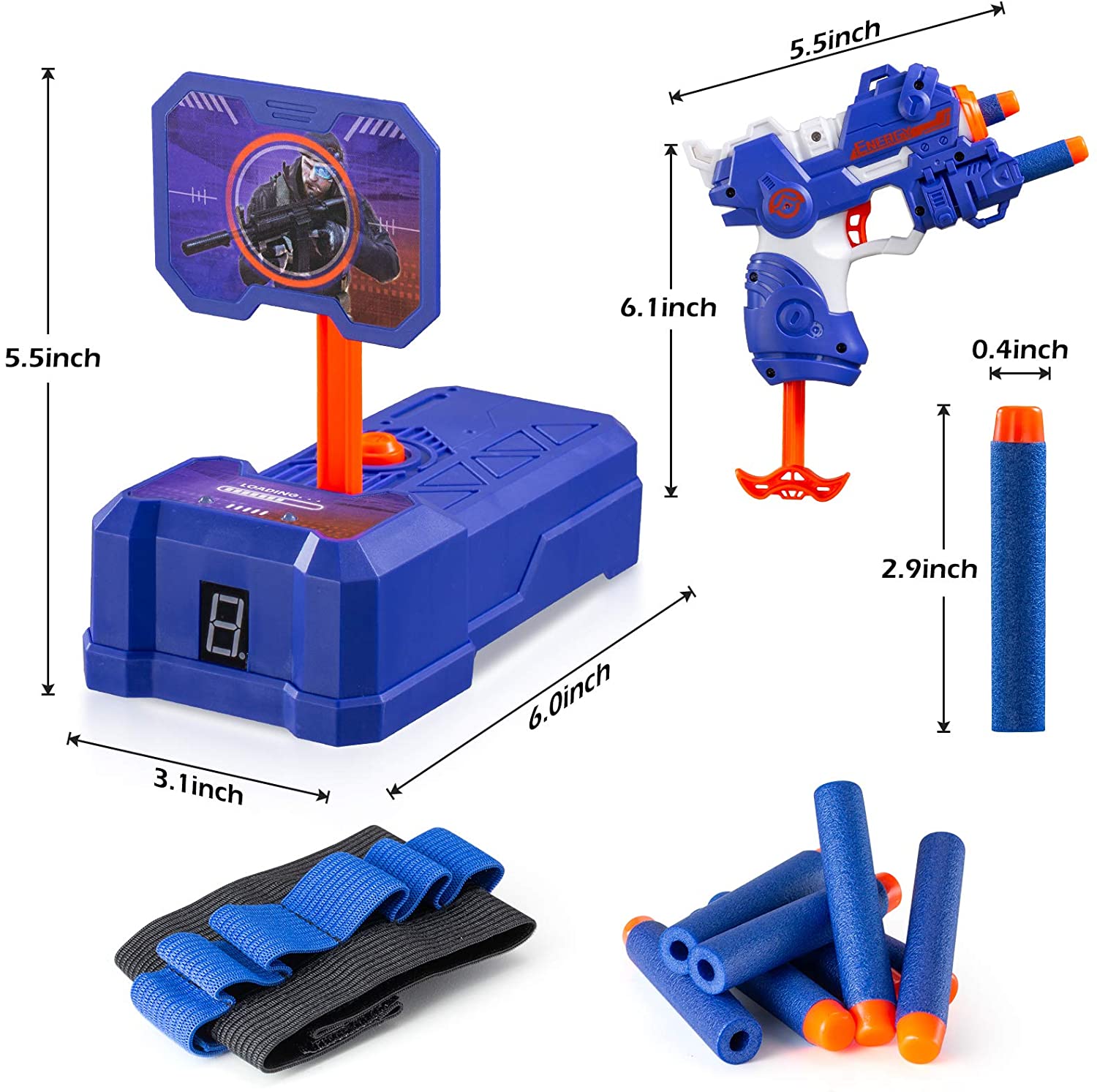 PlayFleur USB Shooting Target for Nerf Guns Toys, Electronic Auto Scoring Reset Digital Targets, Ideal Gift Toy for 5,6,7,8,9,10+ Years Old Kids Boys & Girls