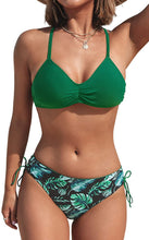 
                        
                          Load image into Gallery viewer, CUPSHE Women's Back Braided Straps Reversible Bottom Strappy Lace Up Bikini Sets
                        
                      