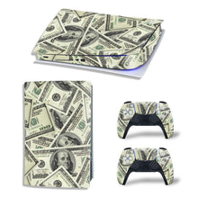 
                        
                          Load image into Gallery viewer, DOMILINA PS5 Skin Stickers, Full Body Vinyl Decal Cover for Playstation 5 Digital Edition Console &amp; Controllers - Dollar - JOY2ESpree
                        
                      
