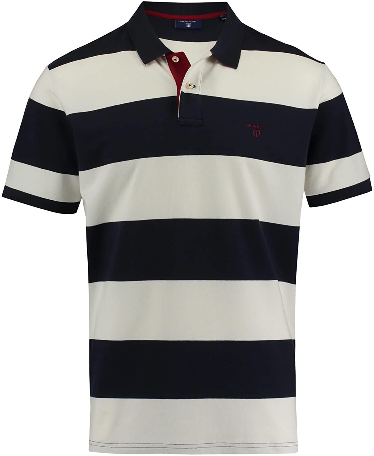 GANT Contrast Collar Barstripe Pique Polo Shirt - JOY2ESpree