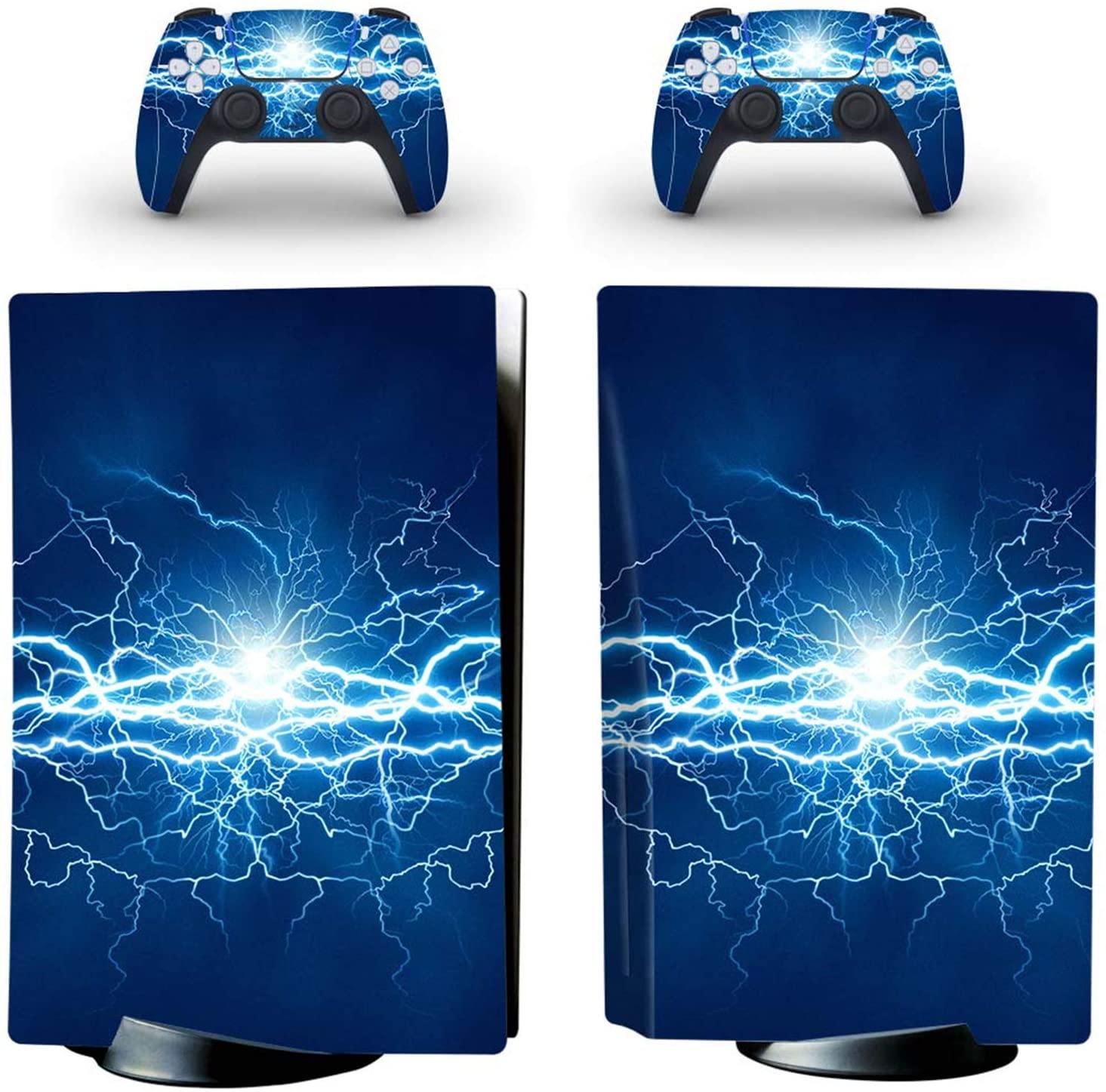 gotor Vinyl Skin Decals Cover Wrap Sticker Faceplate for PS5 Playstation 5 Console and 2 Controllers Skins (PS5 (Not The Digital Edition), B01) - JOY2ESpree