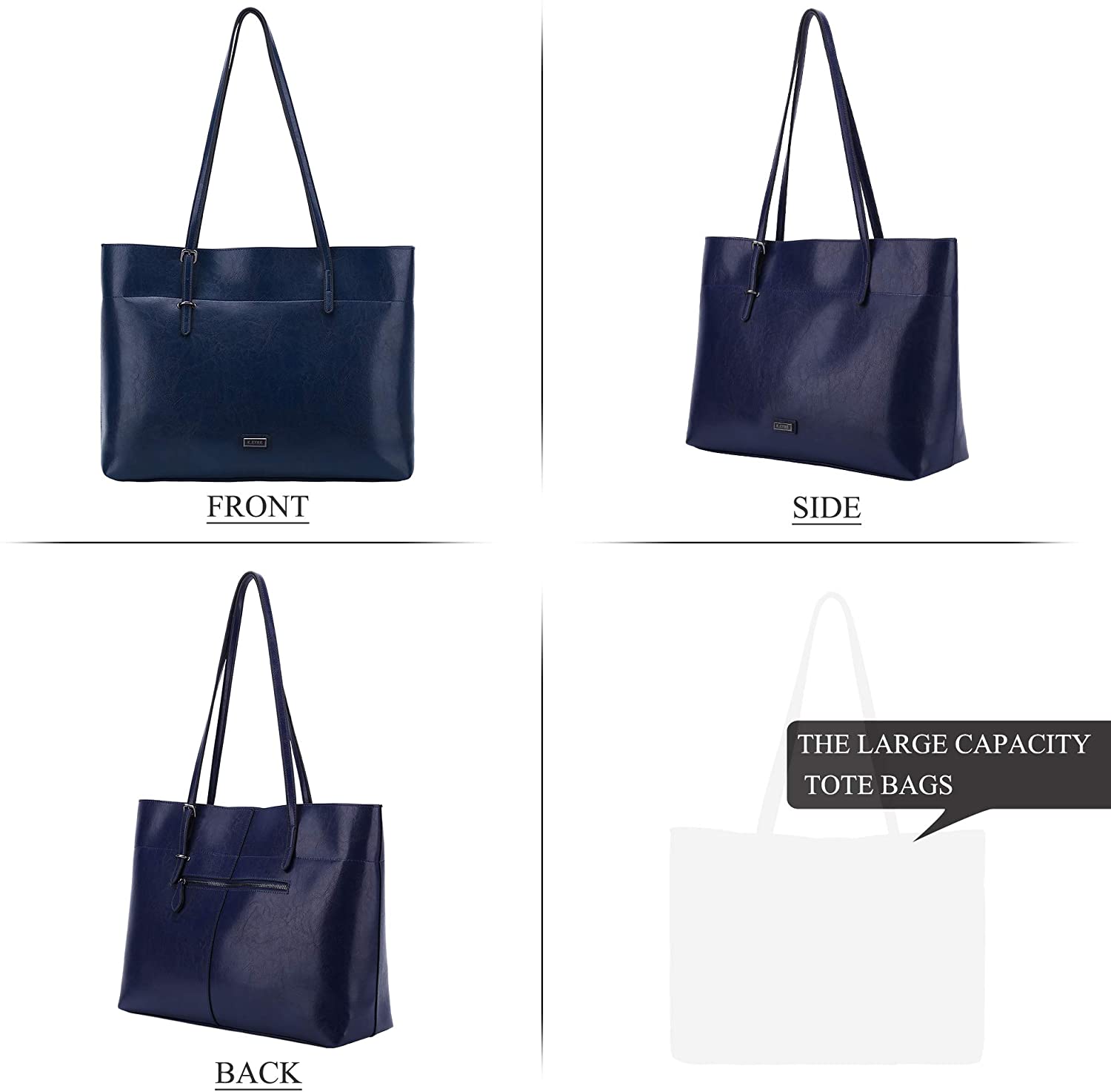 K.EYRE Women's Soft Faux Leather Tote Bag Purse Handbags Wallet Tote Shoulder Bag Purse Large Capacity