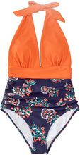 
                        
                          Load image into Gallery viewer, CUPSHE Women's One Piece Swimsuit Halter Plunge Neck Ruched Tummy Control Bathing Suits
                        
                      
