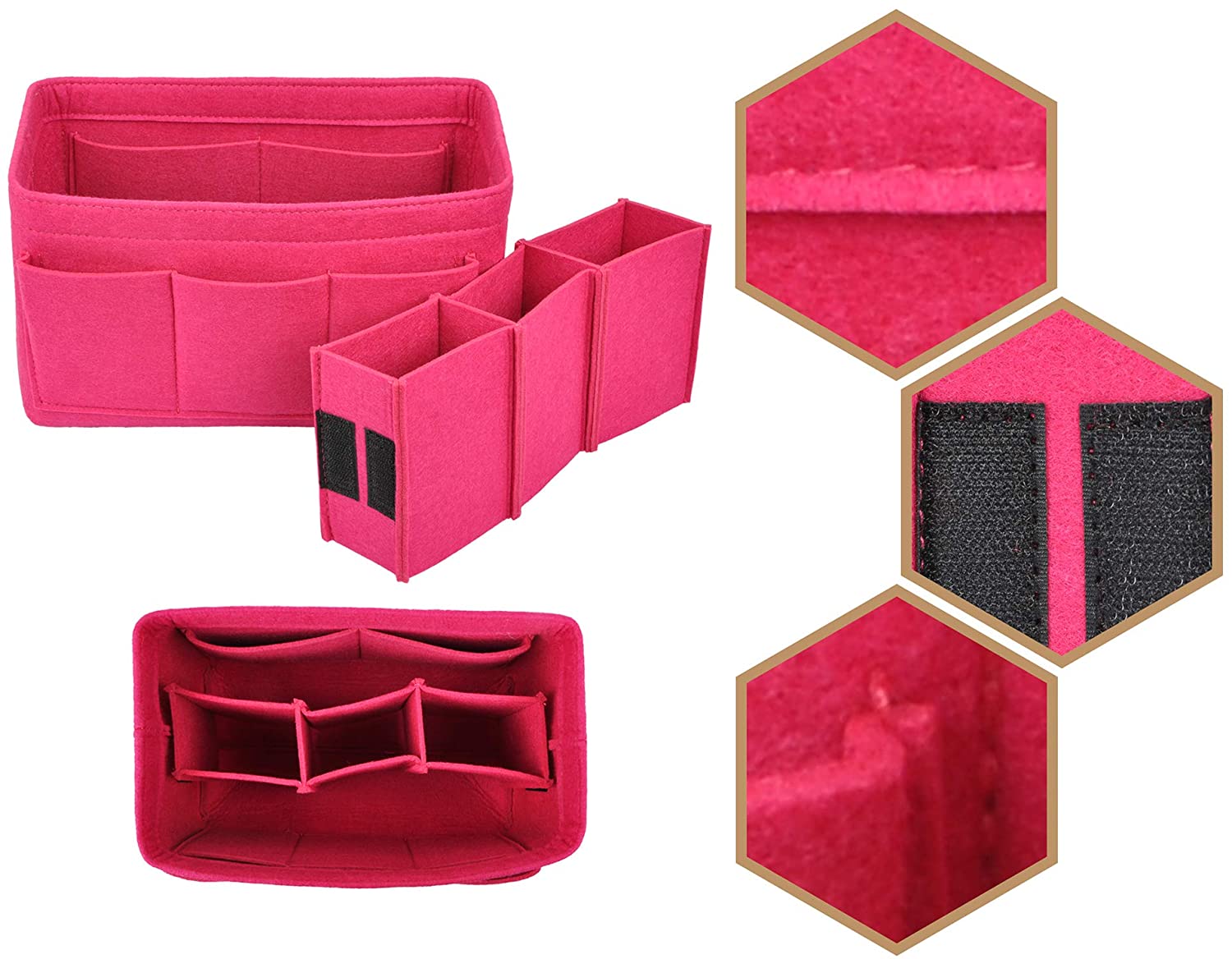 Vercord Felt Purse Organizer Handbag Insert Liner Shaper Bag in Bags for Speedy Neverfull Tote