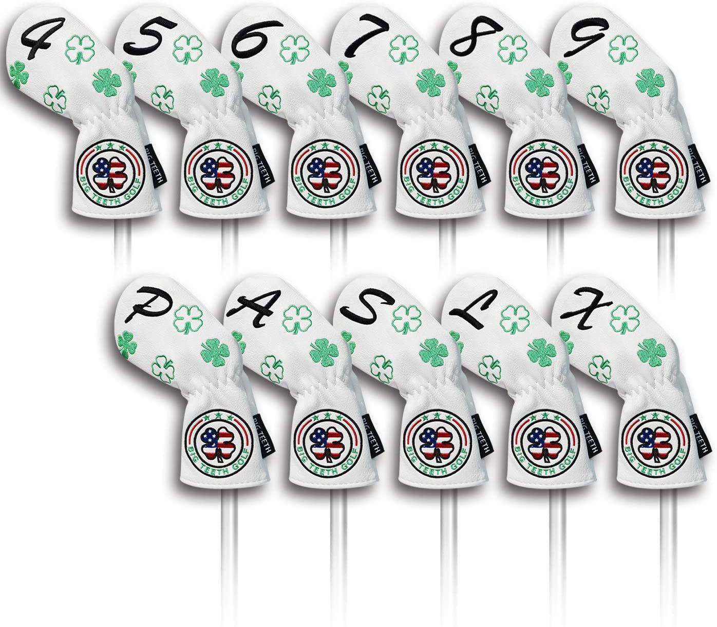 Golf Iron Head Covers 11Pcs Golf Club Protector Lucky Clover for Titleist Callaway Taylormade - JOY2ESpree