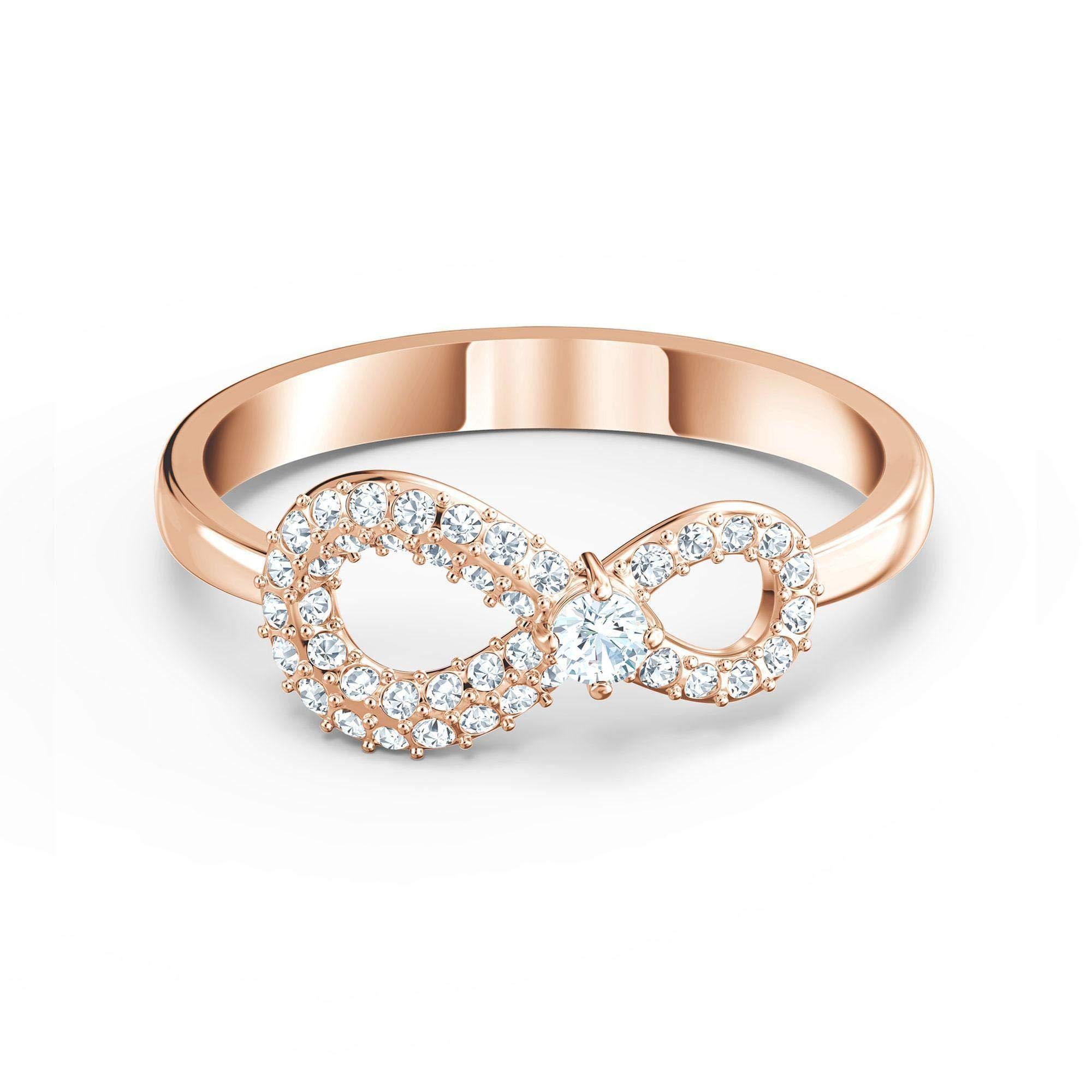 SWAROVSKI Women's Infinity Ring Collection, Rhodium Plated, Clear Crystals - JOY2ESpree
