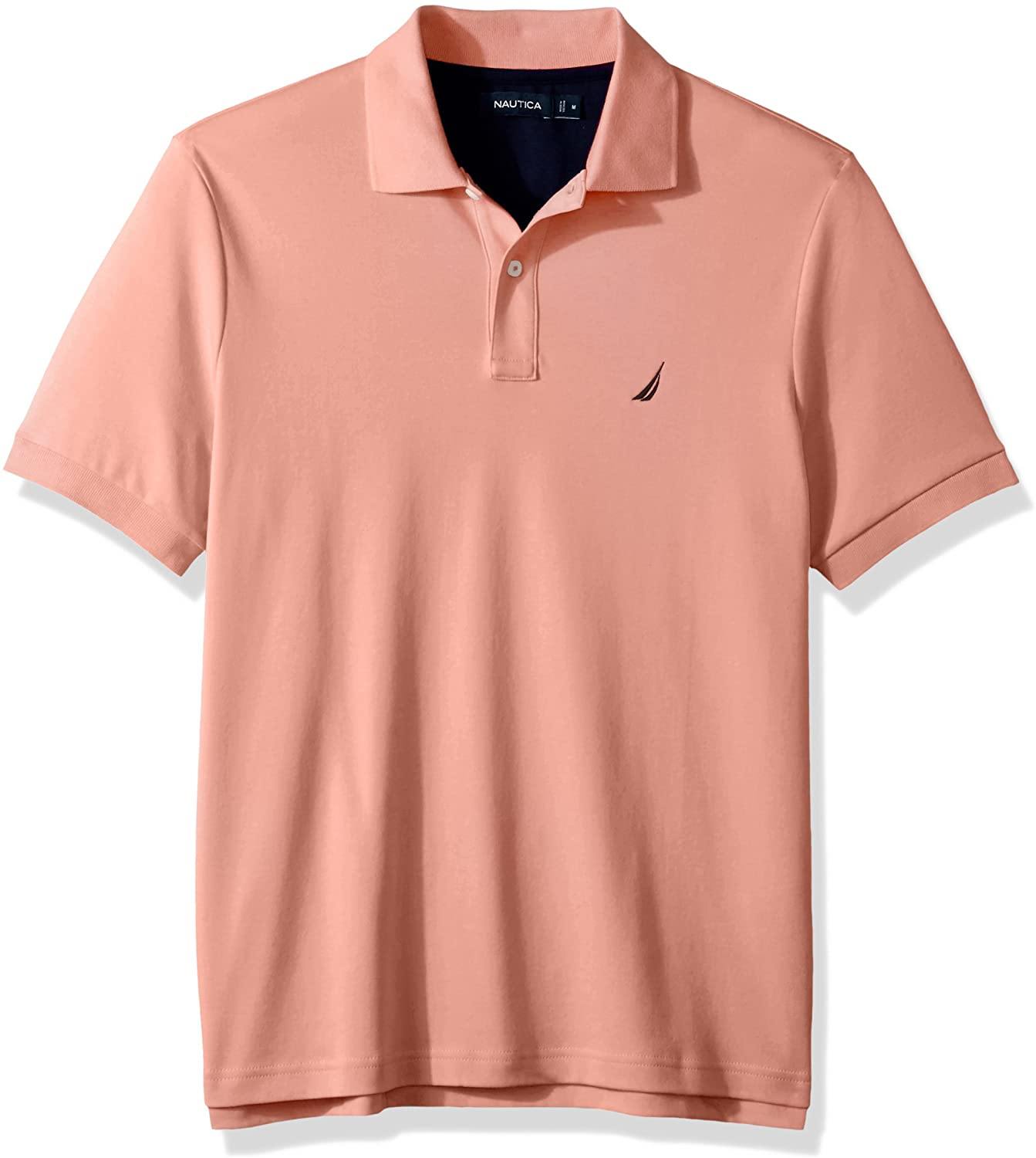 Nautica Men's Classic Fit Short Sleeve Solid Soft Cotton Polo Shirt - JOY2ESpree
