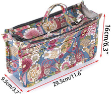 
                        
                          Load image into Gallery viewer, BTSKY New Printing Handbag Organizers Inside Purse Insert-High Capacity 13 Pockets Bag Tote Organizer with Handle Peacock Flower
                        
                      