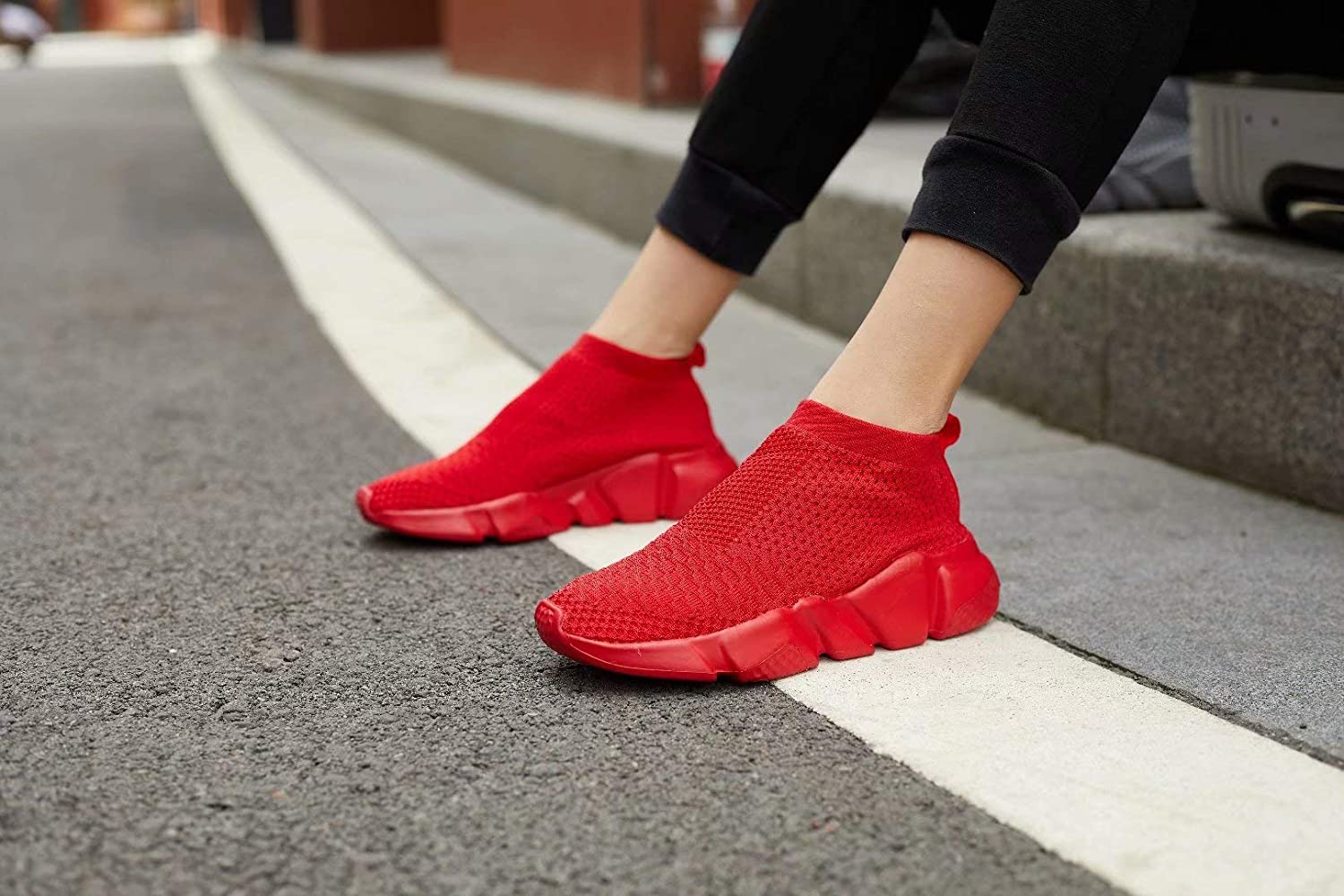 Voxge Men's and Women's Sock Sneakers Lightweight Breathable Athletic Running.