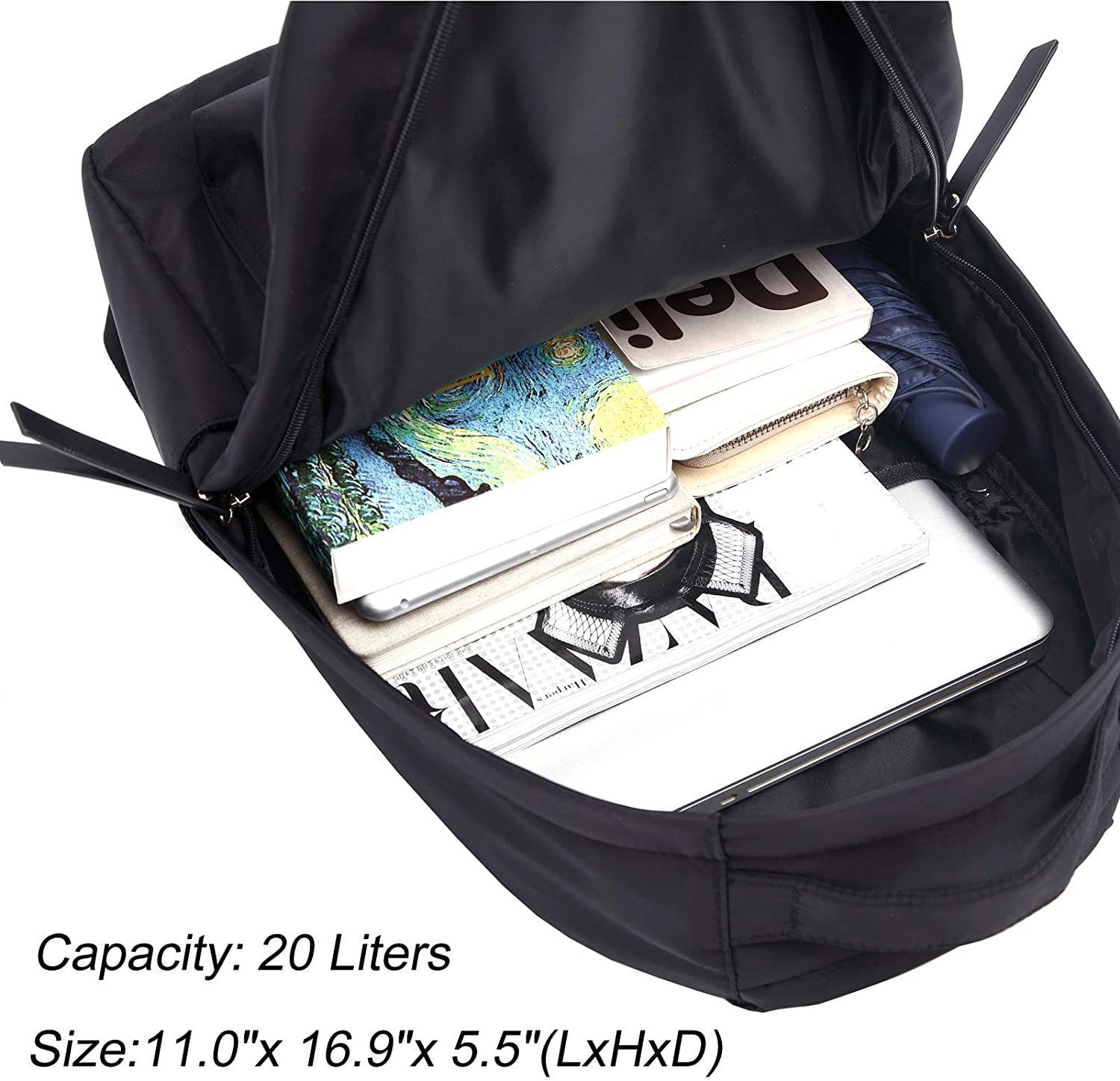 HawLander Lightweight Backpack for Women or Girls, Mid-Volume 20.0L