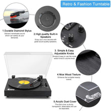 
                        
                          將圖片載入圖庫檢視器 Retro Record Player for 33/45/78 RPM Vinyl Records,Bluetooth Belt-Drive Turntable - JOY2ESpree
                        
                      