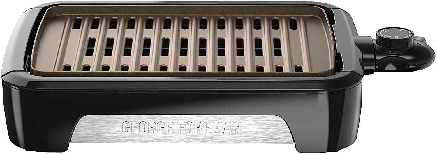 George Foreman GFS0090SB Open Grate Smokeless Grill, Black, Family Size - JOY2ESpree