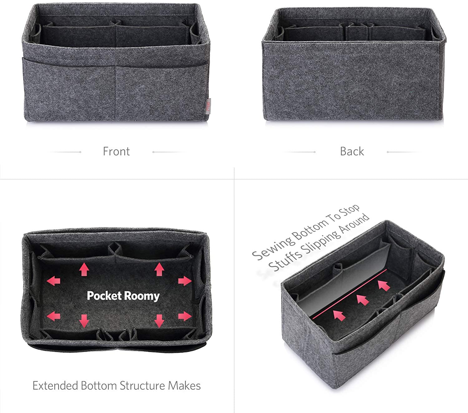 Felt Purse Organizer, Bag in Bag Organizer For Tote & Handbag Speedy Neverfull, Medium Large Extra Large
