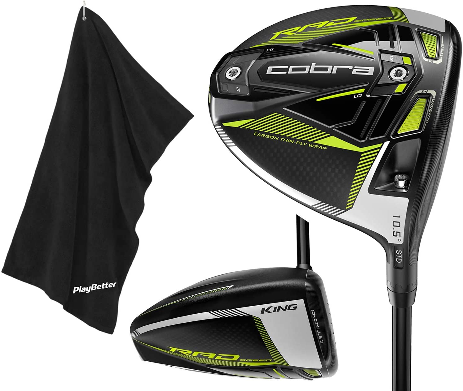 Cobra Golf 2021 RADSPEED Men's Driver Bundle with PlayBetter Premium Caddy Towel . - JOY2ESpree
