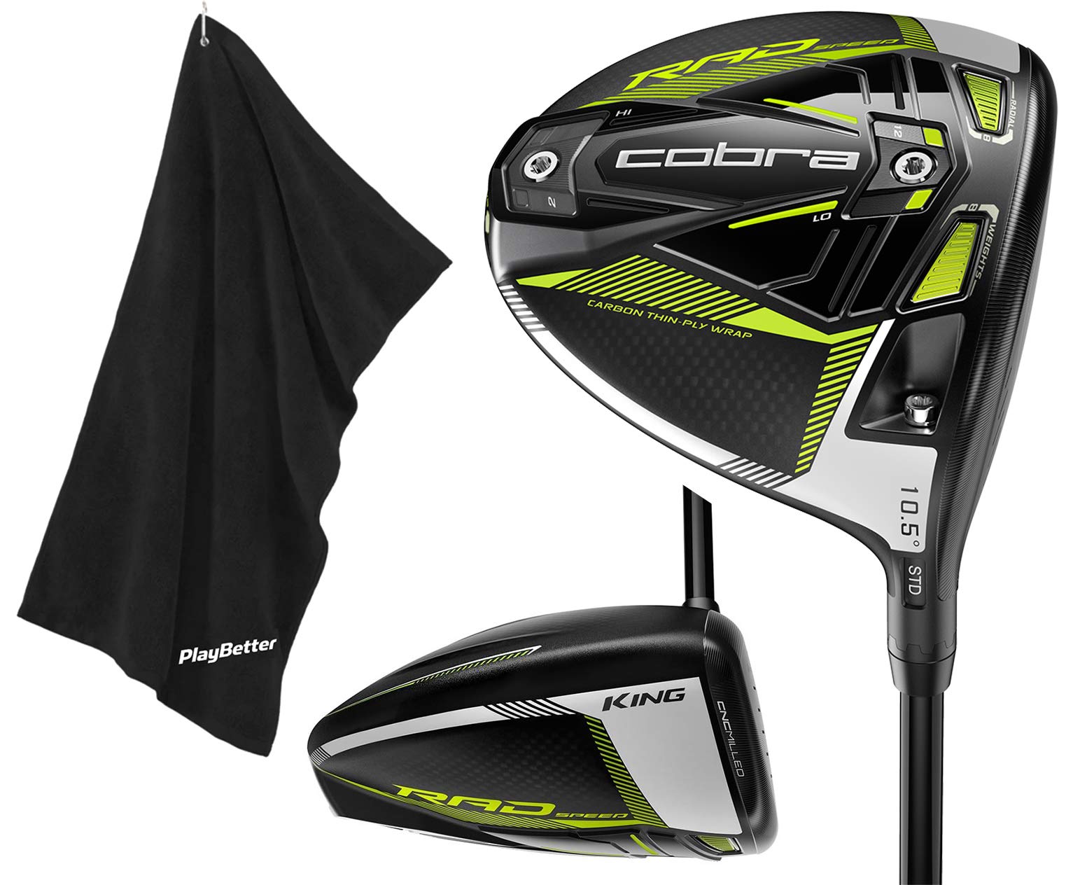 Cobra Golf 2021 RADSPEED Men's Driver Bundle with PlayBetter Premium Caddy Towel . - JOY2ESpree