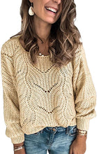 
                        
                          Muat gambar ke penampil Galeri, Dokotoo Womens Cute Soft Crewneck Long Sleeve Hollow Cable Knit Pullover Sweaters
                        
                      