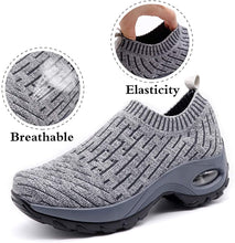 
                        
                          Load image into Gallery viewer, STQ Slip On Breathe Mesh Walking Shoes Women Fashion Sneakers Comfort Wedge Platform Loafers
                        
                      