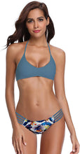 
                        
                          画像をギャラリービューアに読み込む, SHEKINI Women's Floral Printing Cutout Strappy Halter Swimsuits Bikini Suits
                        
                      