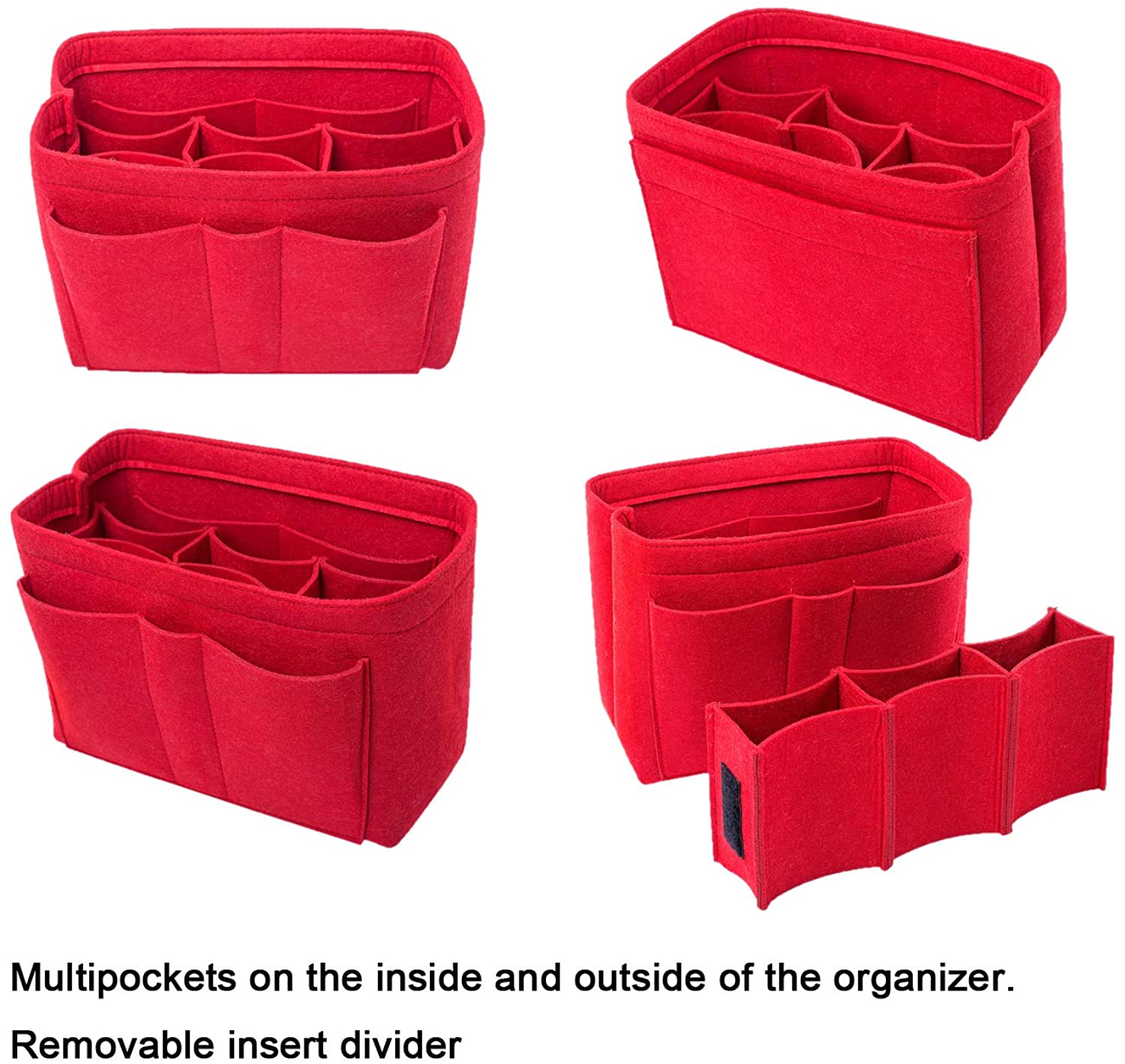 Purse Bag Organizer Insert with Lots of Different Size Spaces Divider Shaper for Speedy Shoulder Hobo Bag Keep Stuff Organized