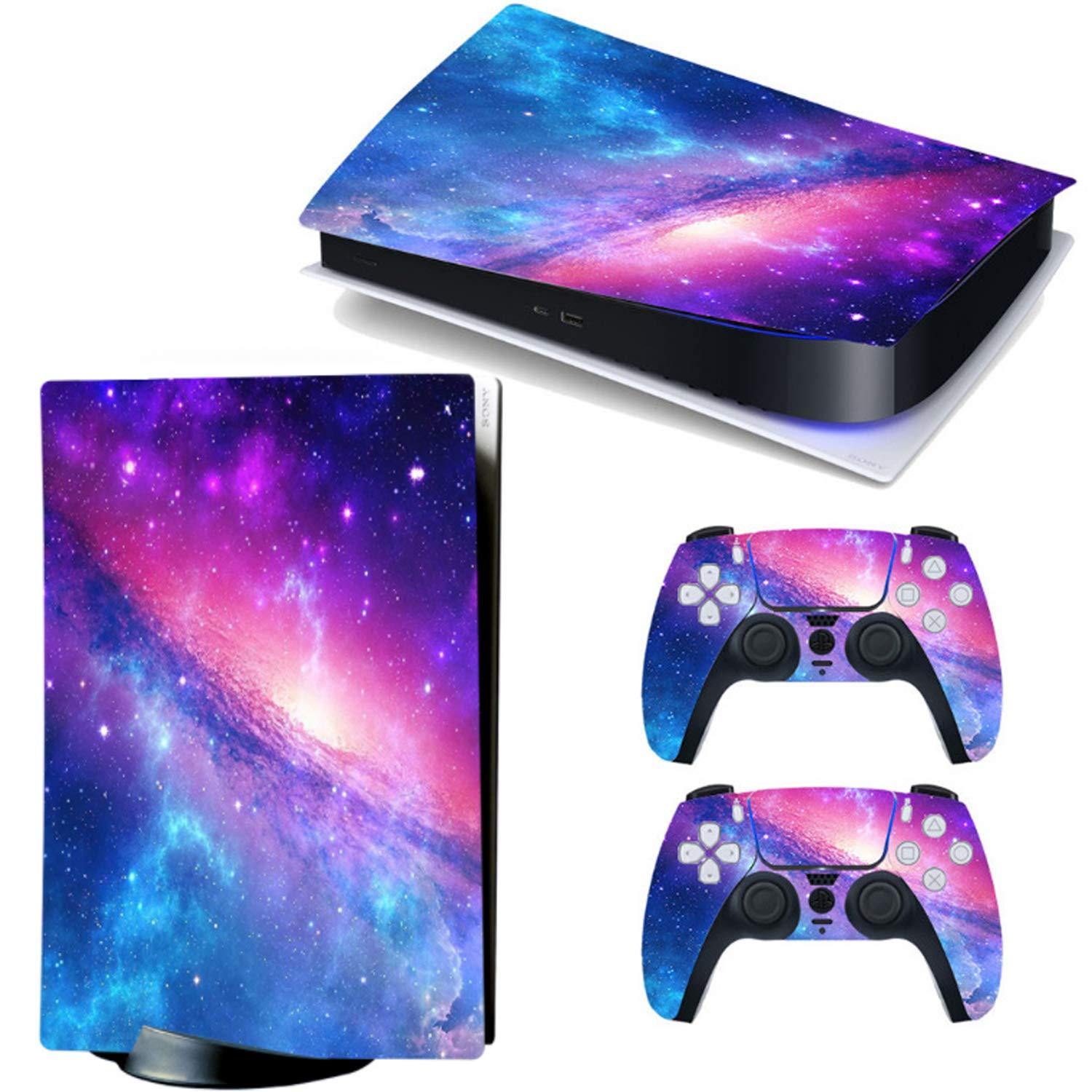 PS5 Stickers Full Body Vinyl and Controller Skin Decal Cover for Playstation 5 Console Disk Edition and Controllers. (CD Version, Starry Sky) - JOY2ESpree