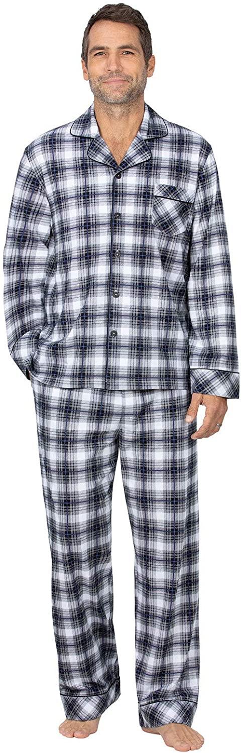 PajamaGram Classic Mens Pajamas Cotton - Men Pajamas Set