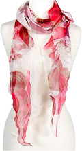 
                        
                          Load image into Gallery viewer, Double Layer Silk scarf, Floral Ruffle Silk Scarf, Summer scarf
                        
                      