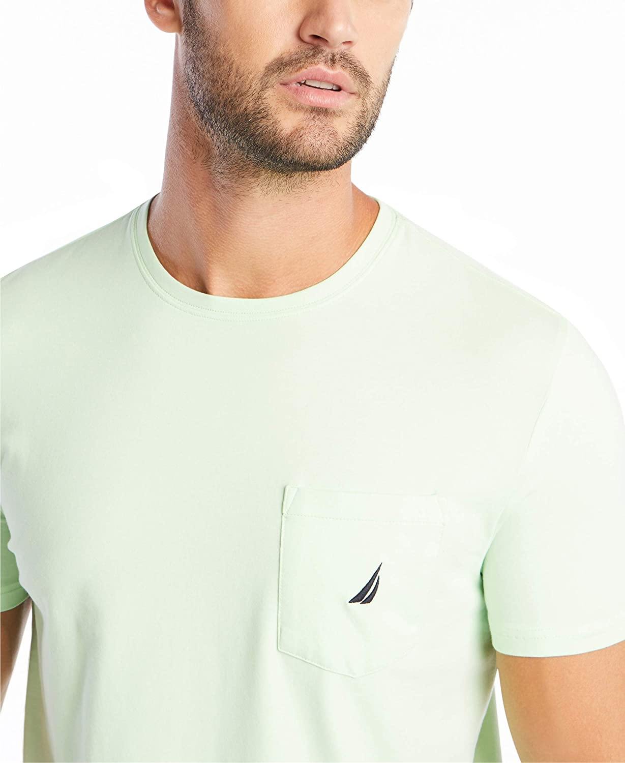 Nautica Men's Solid Crew Neck Short-Sleeve Pocket T-Shirt - JOY2ESpree