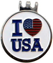 
                        
                          Cargar imagen en el visor de la galería, DA VINCI Magnetic Golf Hat Clip with 1 Inch Embossed Patriotic Metal Golf Ball Marker - JOY2ESpree
                        
                      