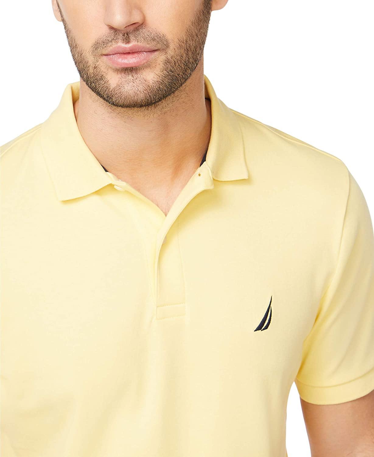 Nautica Men's Classic Fit Short Sleeve Solid Soft Cotton Polo Shirt - JOY2ESpree