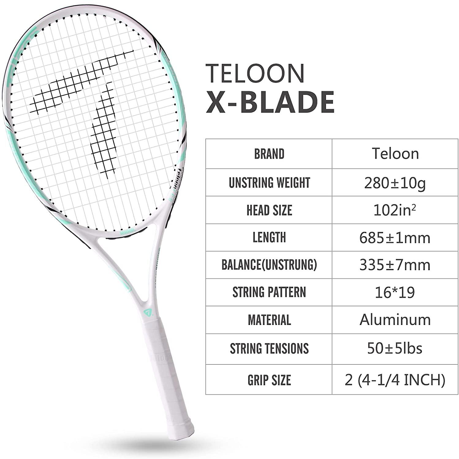 Teloon Recreational Adult Tennis Rackets-27 inch Tennis Racquet for Men and Women College Students Beginner Tennis Racket. - JOY2ESpree