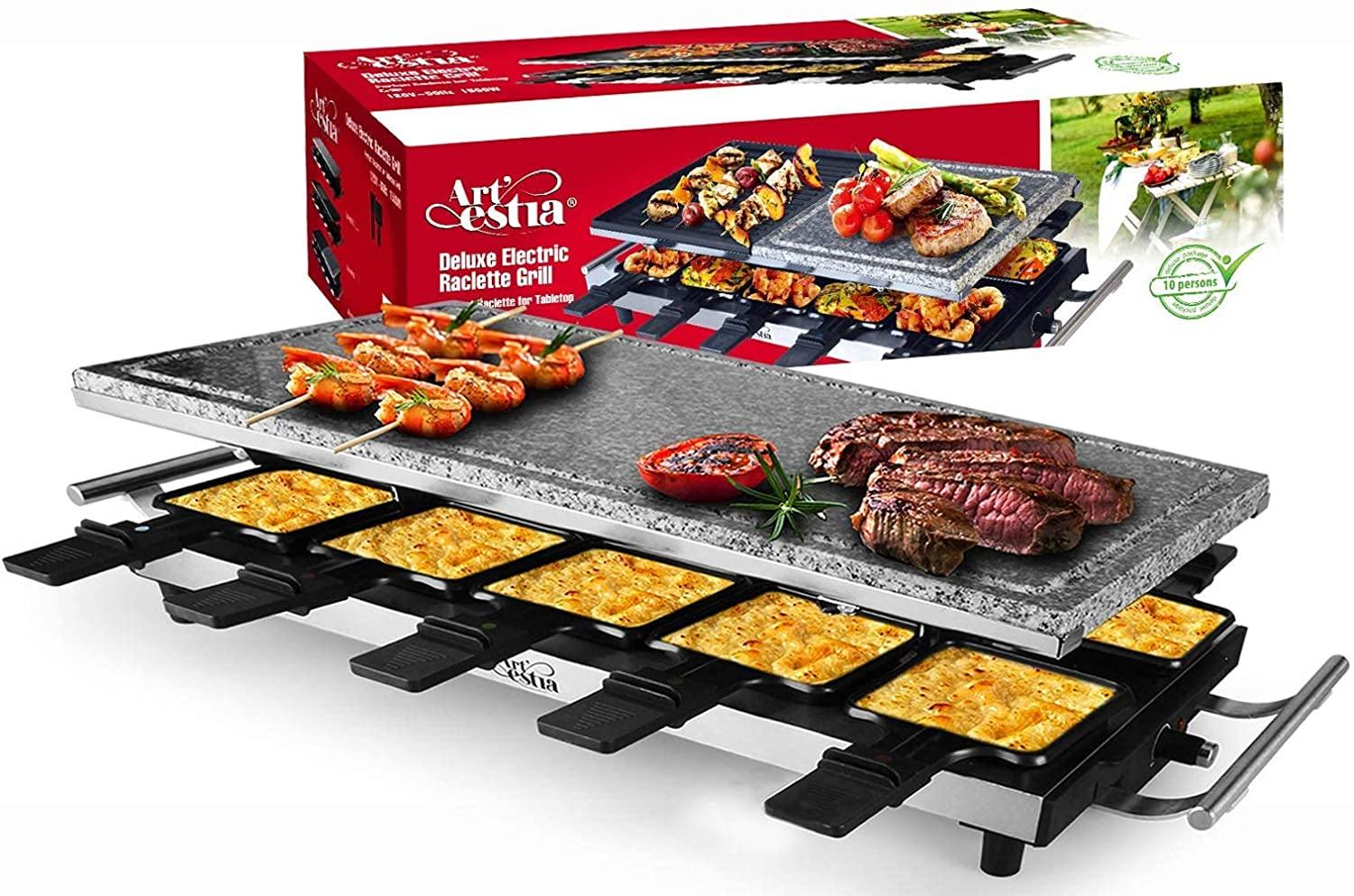 Artestia Raclette Table Grill,1500W Electric Indoor Grill,10 Paddles Korean Bbq Grill - JOY2ESpree