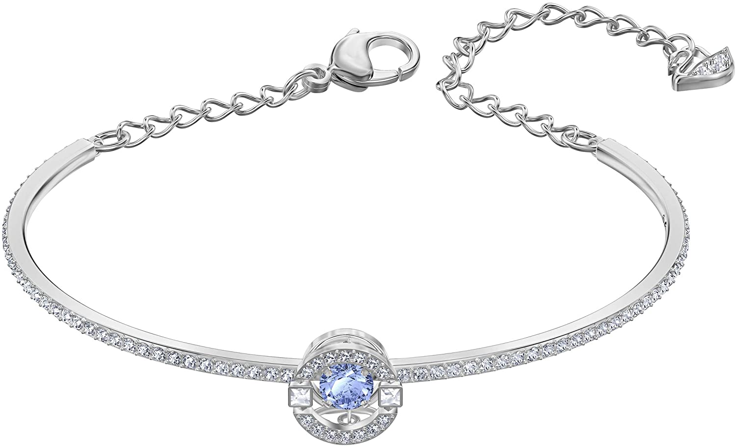 SWAROVSKI Women's Sparkling Dance Round Jewelry Collection, Rhodium Finish, Blue Crystals, Clear Crystals - JOY2ESpree