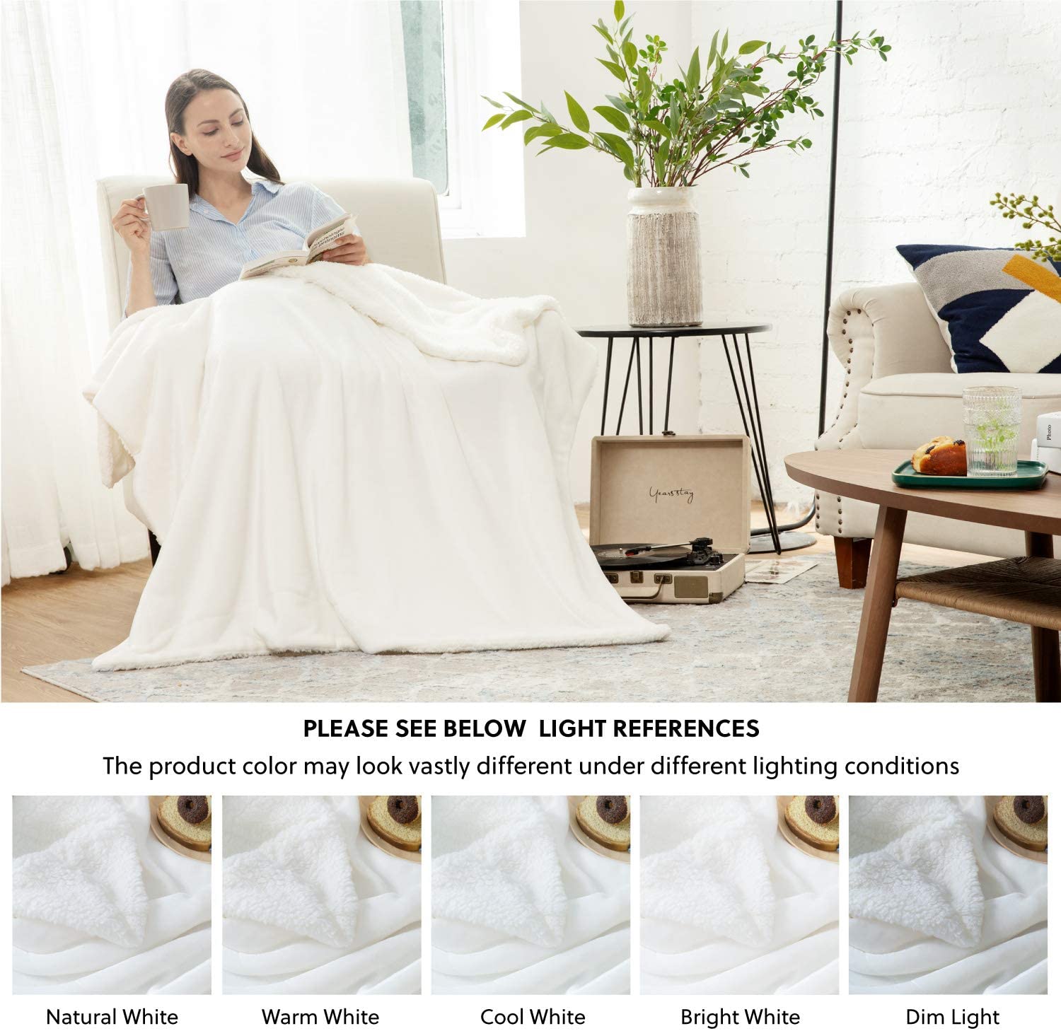 Bedsure Sherpa Fleece Blanket Throw Size Navy Lightweight Super Soft Cozy Luxury Bed Blanket Microfiber