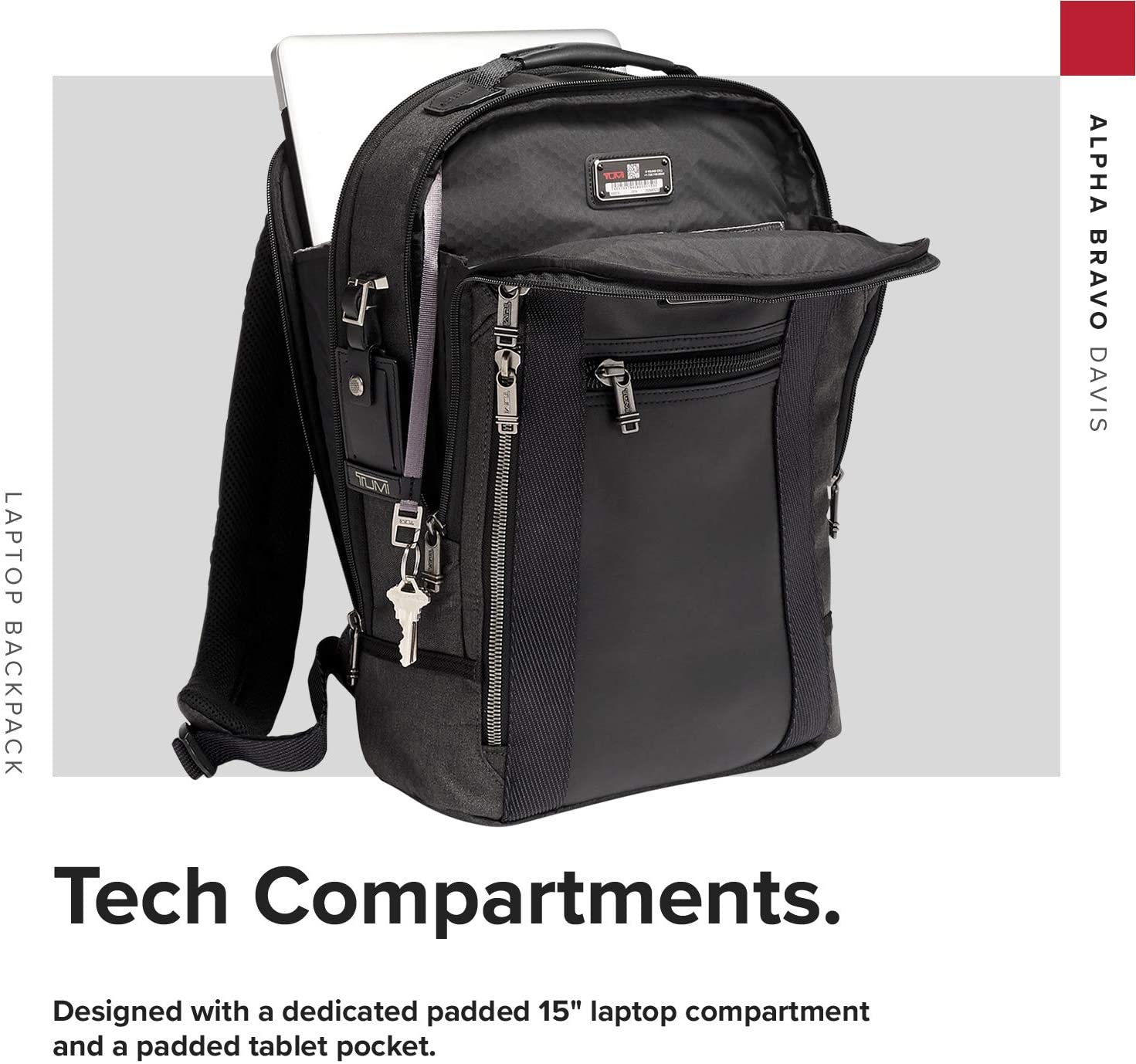 TUMI - Alpha Bravo Davis Laptop Backpack - 15 Inch Computer Bag for Men and Women - Black