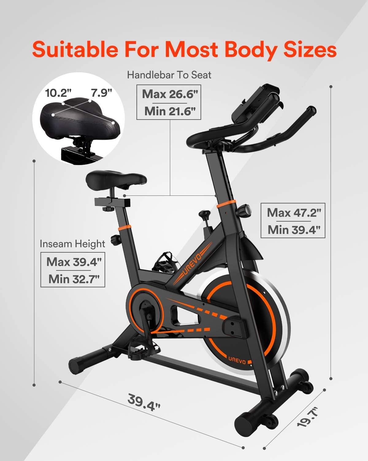 UREVO Indoor Cycling Bike Stationary,Exercise Bike Workout Bike,Fitness Bikes for Home Cardio Workout Bike Training Bike - JOY2ESpree