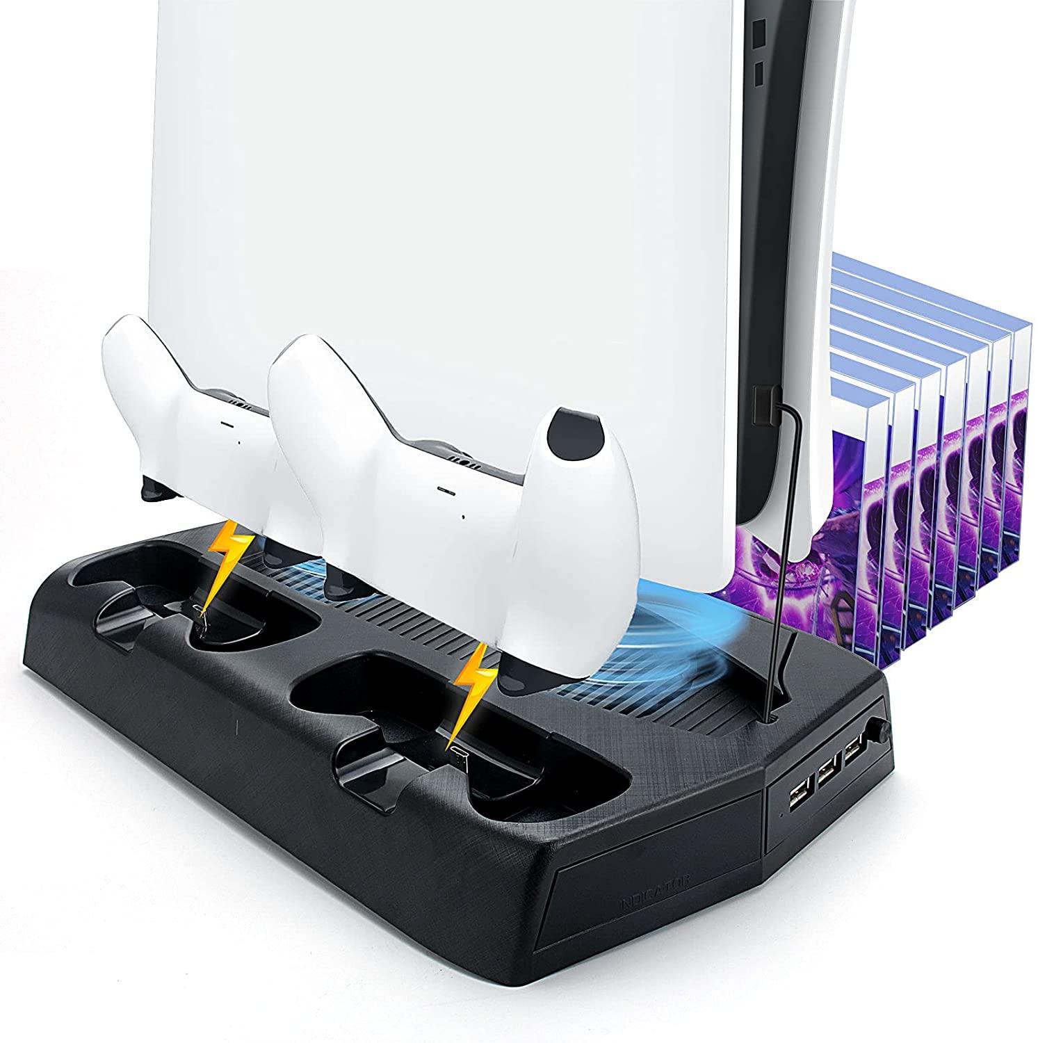 Stand with Cooling Fan and Dual Controller Charger for PS5 - JOY2ESpree
