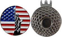 
                        
                          Cargar imagen en el visor de la galería, DA VINCI Magnetic Golf Hat Clip with 1 Inch Embossed Patriotic Metal Golf Ball Marker - JOY2ESpree
                        
                      